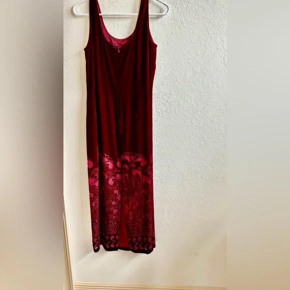 J PETERMAN vintage full length velvet sleeveless sheath - Picture 9 of 10